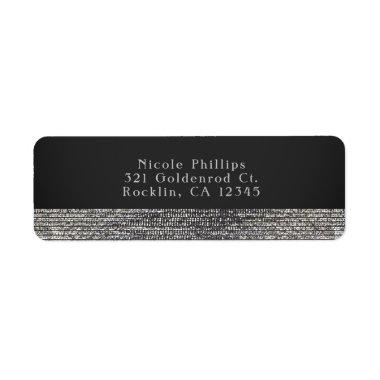 Grey & Silver Modern Glam Sequins Chic Invitations Label