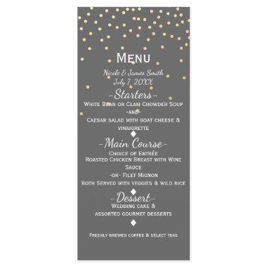 Grey & Small Confetti Dots Modern Glamour Menu