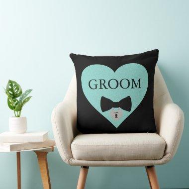 GROOM & BRIDE Celebrate Bridal Shower Party Throw Pillow