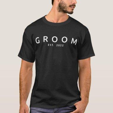 Groom Est. 2022 Matching Bride Wedding Party T-Shirt