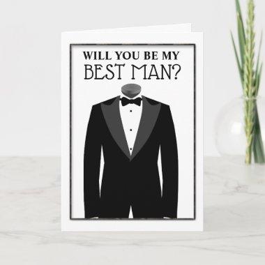 Groom in tuxedo will you be my best man formal Invitations