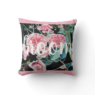 Groom Pink Retro Rose Roses Wedding Decor Cushion
