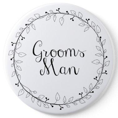 Groomsman wedding name tags pinback button