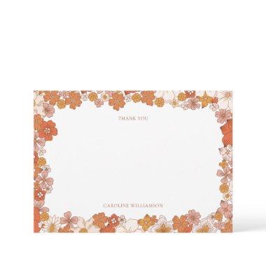 Groovy Boho Orange Floral  Custom Thank You
