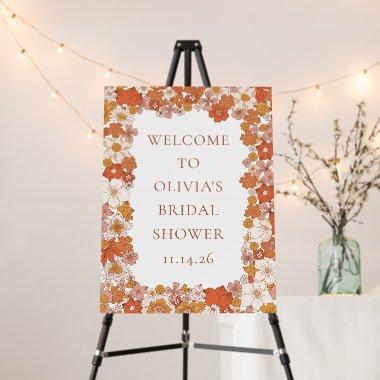 Groovy Boho Orange Floral  Welcome Foam Board