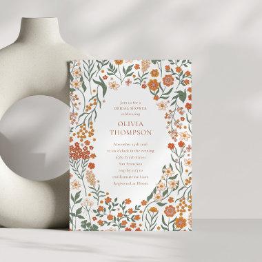 Groovy Boho Orange Wildflower Whimsy