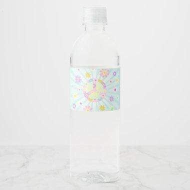 Groovy One Girl Birthday Water Bottle Label