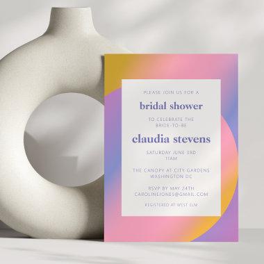 Groovy Purple Pink Gradient | Bridal Shower Invitations