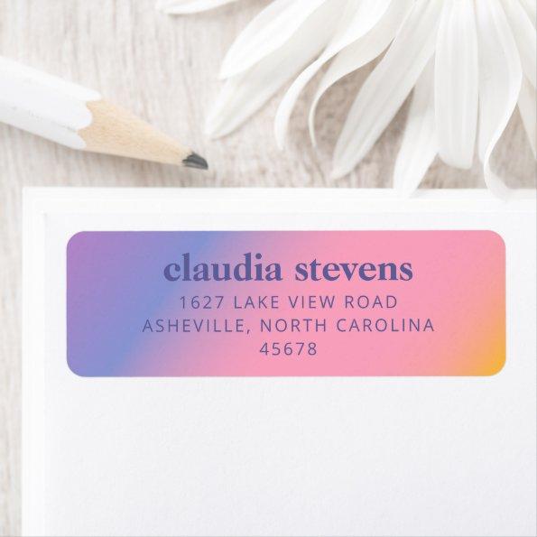 Groovy Purple Pink Gradient |  Label