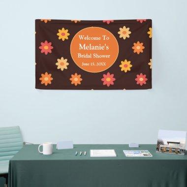 Groovy Retro 70s colorful flowers bridal shower  Banner