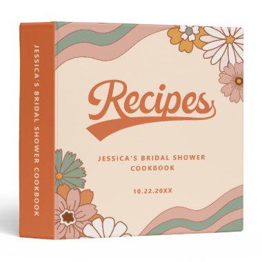 Groovy Retro 70s Floral  Recipe Book 3 Ring Binder