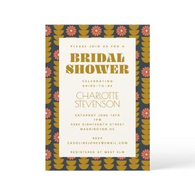 Groovy Retro 70s Floral Gold