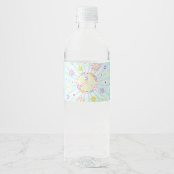 Groovy Retro Bridal Shower Water Bottle Label