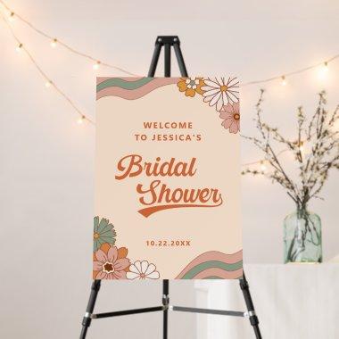 Groovy Retro Floral Bridal Shower Welcome Foam Board