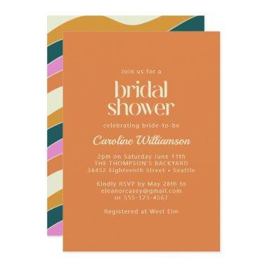 Groovy Retro Orange Wavy Lines