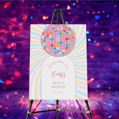 Groovy Retro Pink Disco Ball  Welcome Foam Board