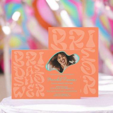 Groovy retro Script chic coral Photo