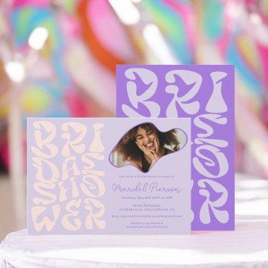 Groovy retro Script lavender Photo