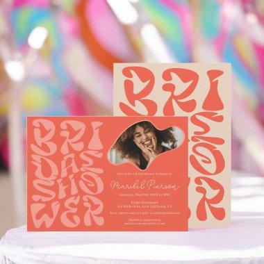Groovy retro Script peach Photo