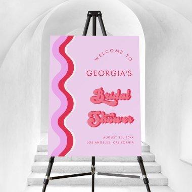 Groovy Retro Wave Pink & Red  Welcome Foam Board