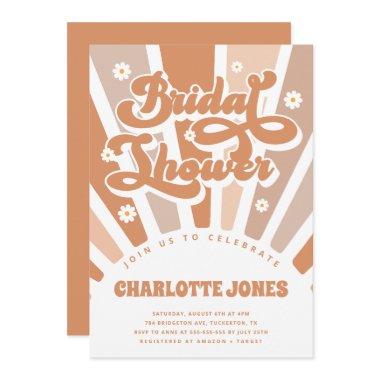 Groovy Sunshine Bohemian Retro Bridal Shower Invitations