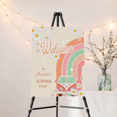 Groovy Van Party Decor Welcome Sign Daisy Groovy