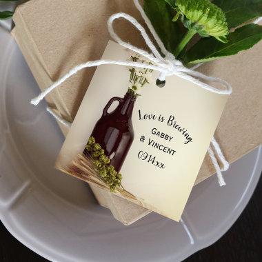 Growler, Hops and Daisies Love is Brewing Wedding Favor Tags