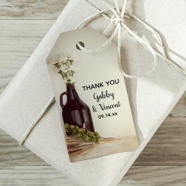 Growler Hops Daisies Brewery Wedding Favor Tags