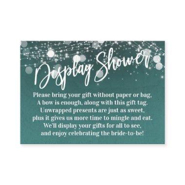 Grunge Lights No Wrap Bridal Shower Teal Enclosure Invitations