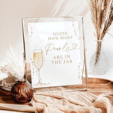 Guess How Many Bridal Shower Game Pearls Prosecco Poster