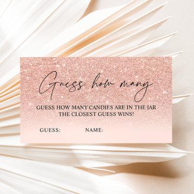 Guess how many candies rose gold bridal game enclosure Invitations
