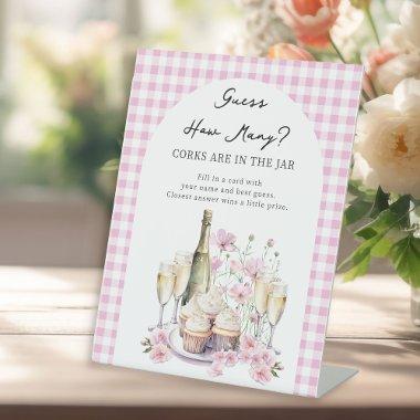 Guess How Many Champagne and Cupcake  Pedestal Sign