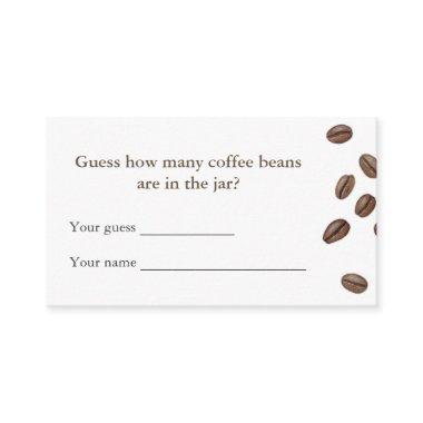 Guess How Many Coffee Beans Bridal Shower Game Enclosure Invitations