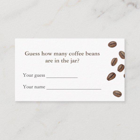 Guess How Many Coffee Beans Bridal Shower Game Enclosure Invitations