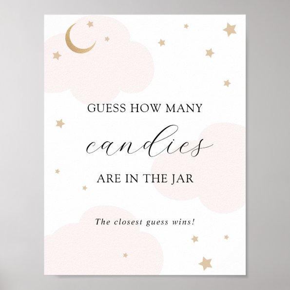 Guess How Many in the Jar Moon Pink Shower Game Poster