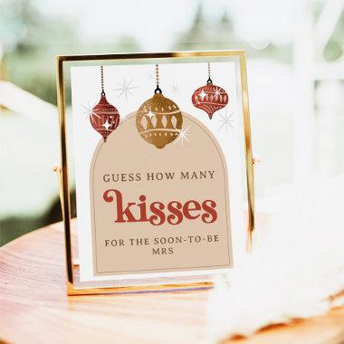 Guess how Many Kisse Retro Bauble Christmas Bridal Poster