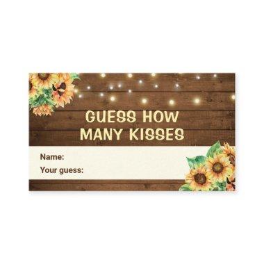 Guess How Many Kisses Bridal Shower Birthday Game Enclosure Invitations