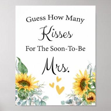 Guess How Many Kisses Bridal Shower Game Poster