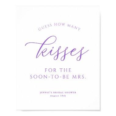 Guess How Many Kisses Bright Lilac Shower Game Poster