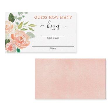 Guess how many kisses Invitations peach greenery