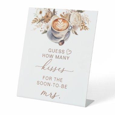 Guess How Many Kisses Coffee Bridal Shower Pedestal Sign