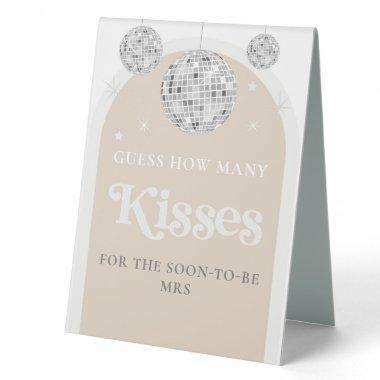 Guess how many kisses Disco Ball  Table Tent Sign