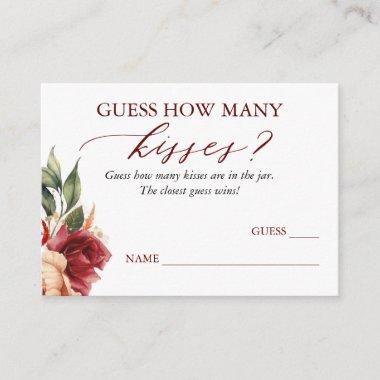 Guess How Many Kisses Fall Floral Game Invitations