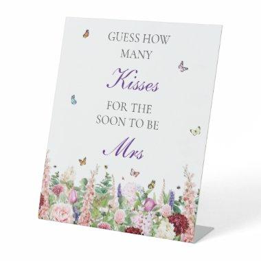 Guess How Many Kisses Floral Butterflies Pedestal Sign