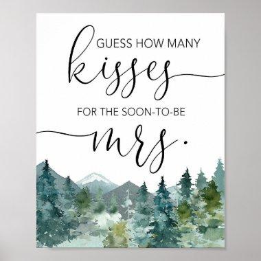 Guess how many kisses for soon-to-be misses bridal poster