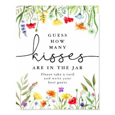 Guess how many kisses game Colorful Wildflower Pos Poster