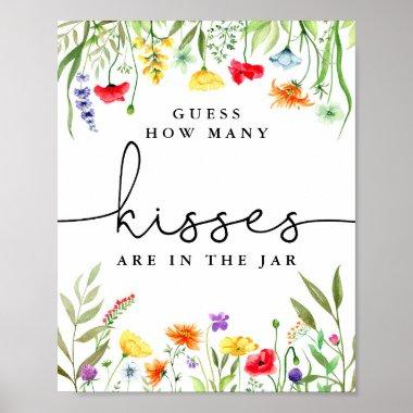 Guess how many kisses game Colorful Wildflower Poster