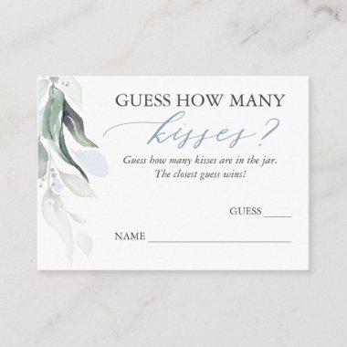 Guess How Many Kisses Greenery Game Invitations