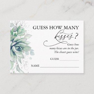Guess How Many Kisses Succulents Game Invitations