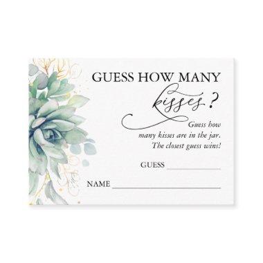 Guess How Many Kisses Succulents Game Invitations